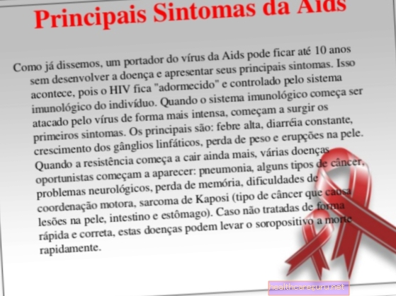 Hlavné príznaky AIDS